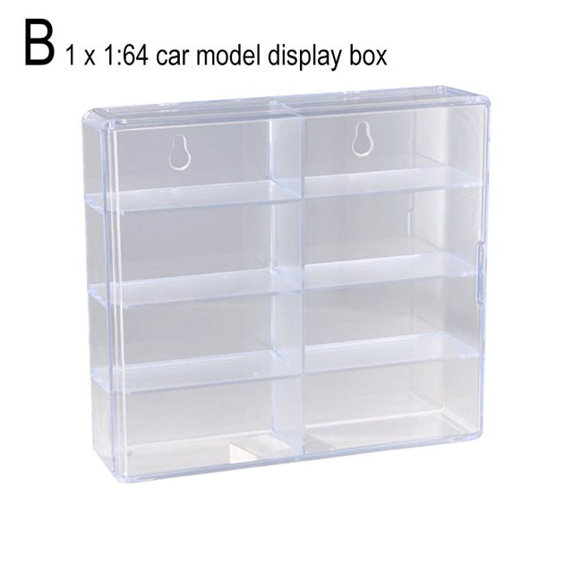 Boîte d'Exposition Acrylique 1:64 pour Modèle de Voiture à 8 Roues Armoire à Jouets avec Porte, Y0B6