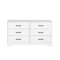 thumbnail image 1 of Prepac Rustic Ridge White 6-Drawer Dresser, 18.25"D x 53.25"W x 28.5"H, 1 of 7