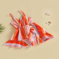 thumbnail image 3 of Kids Infant Girls Slip Dress Toddler Sleeveless Striped Ruffled Summer A-line Dress, 3 of 7