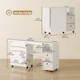 thumbnail image 3 of HOMCOM Table de Couture Pliante avec Prise de Courant, Table d'Artisanat Roulante, Blanc, 3 of 10