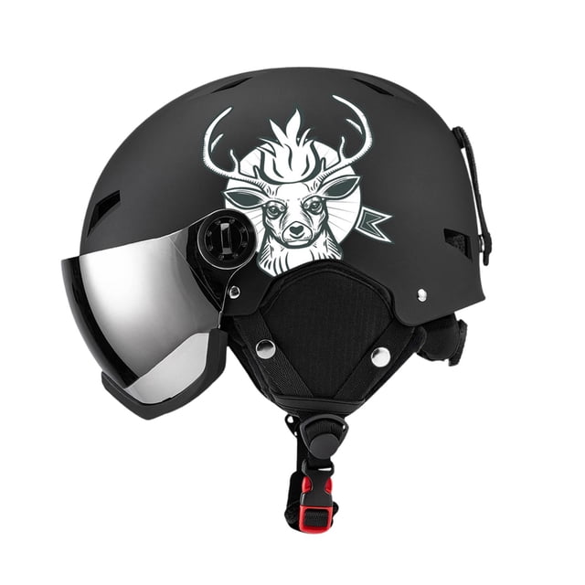 DYNWAVECA Casque de Ski Résistant aux Chocs Facile à Enfiler Visière Intégrée pour Patinage Extérieur S