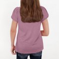 thumbnail image 3 of WMTBSRSW Offres Prime Day Filles Mode Floral Manches Courtes T-Shirts d'Été Unis Basiques Décontractés Col Rond 5-14 Ans, 3 of 6