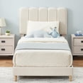 thumbnail image 1 of Easy Assembly Twin Upholstered Bed – Crystal Tufted Headboard with Diamond Buttons, Strong Wood Slats, Noise-Free, No Box Spring Needed – Platform Bed for Girls, 1 of 7
