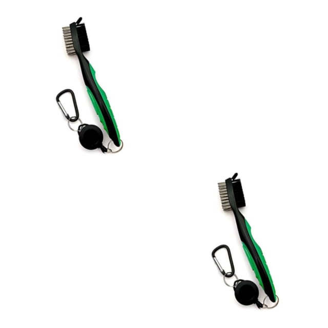 Baohd Stainless Steel Golf Club Brush Ergonomic Handheld Replacement Solid Color Shoe Brushes Cleaning Tool Accessories Green Lidless 2Set