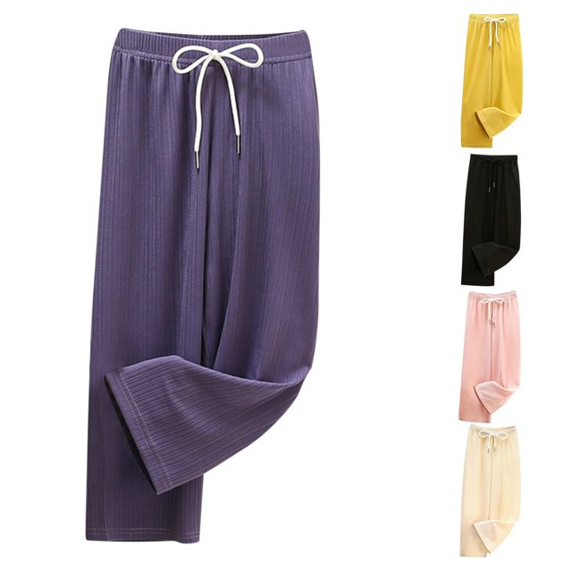 Pantalon à Jambe Grand pour Filles Été Bas de Pyjama pour Tout-Petits Enfants Doux Confortable Détente Pantalon Long