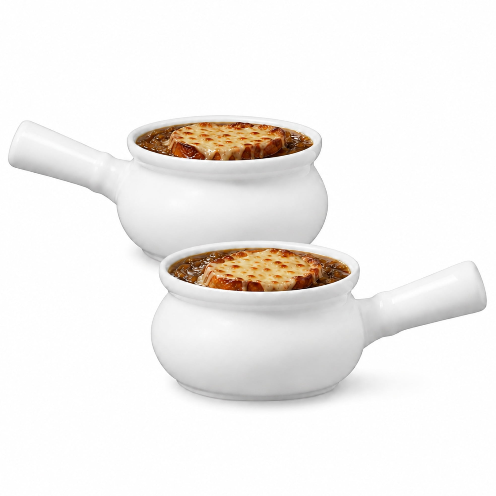 Starfrit Gourmet BISTRO Set of 2 Porcelain Onion Soup Bowls, 10 oz Capacity, White