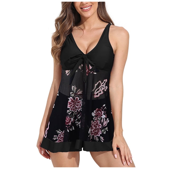 Birdeem Womens Two Pieces Sets Backless Split Swimsuit with Chest Pad Print Swimwear