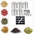 thumbnail image 4 of DOLITY 6x Tea Tin Canisters Easy to Clean Round Metal Loose Leaf Storage Containers Silver with stickers pen, 4 of 9