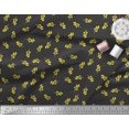 thumbnail image 3 of Soimoi Black Poly Georgette Fabric Yellow Flower & Dots Fabric Prints By Yard 52 Inch Wide, 3 of 5