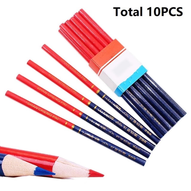 10 Pcs Double Colored Pencils Carpenter Special-Purpose Pencils Drawing Pencil