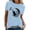 Blue, variant on LUOGENLI Female T-shirts for Womens Womens Spring Summer Cats Printed Short Sleeve O Neck T Shirt Top T-shirts for Women Graphic Tee Funny Valentines Womens T-shirts Graphic Tees Easter White L