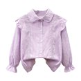 thumbnail image 1 of Timegard Kids Shirts Girls Ruffle Long Sleeve Loose Comfy Thin Blouse Tops Children Fall Fashion Clothes, 1 of 3