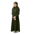 thumbnail image 1 of RXMEKW Muslim Dress Set With Shawl for Girls Long Sleeve Round Neck Ruffle Dress 2-Piece Outfit Pink, 1 of 8