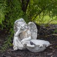 thumbnail image 2 of Northlight 12.25" Sitting Angel Bird Feeder Outdoor Garden Statue, 2 of 5