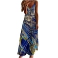 thumbnail image 2 of SMihono Robe Maxi Bohème d'Été pour Femmes Grande Taille Mode Femme Bretelles Taille Mi-Haute Col en V Sans Manches Rayée Imprimée Robe Longue de Plage, 2 of 5