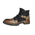 thumbnail image 2 of LSLJS Men's Ankle Boots, Men's Winter Belt Buckle Side Zipper Square Heel High Top Solid Color, 2 of 4