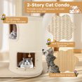 thumbnail image 4 of Gymax Modern Cat Tree for Indoor Cats w/ 2-Story Condo Sisal Scratching Posts & Mat, 4 of 9