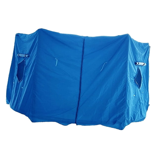 QualitChoice Trampoline Tent Trampoline Protective Cover Round Cover Shade Trampoline Top Blue 14FT 8 Poles