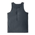 thumbnail image 4 of Men's Solid Color Mesh Hooded V Neck Hollow Thin Sleeveless Loose I Vest Top, 4 of 5