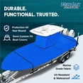 thumbnail image 2 of NEH T-Top Boat Cover 22-24ft, Thick Heavy Duty Fabric, Fade-Proof, Rip Resistant, Waterproof, Trailerable, Hard Top Center Console Cover, Pacific Blue, 2 of 9
