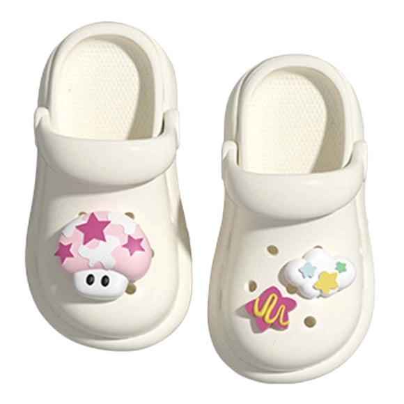 Pantoufles pour Tout-Petits, Pantoufles d'Été pour Filles Dessin Animé Tout-Petit Respirantes Légères Sandales à Enfiler Intérieur Extérieur Plage Piscine Jardin, Pantoufles pour Enfants, Beige, 3-3,5 Ans