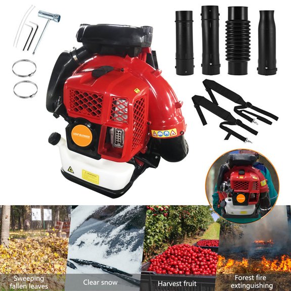 Souffleuse à Feuilles/souffleuse à Neige avec Sac à Dos 80 Cc / Débit d'Air 900 CFM et Réservoir 2,3 L / Nettoyeur de Cour Robuste