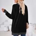 thumbnail image 4 of Timegard Tops for Women High Neck Long Sleeve Side Split Color Block Tshirts Fall Casual Loose Tops, 4 of 4