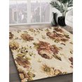 thumbnail image 3 of Ahgly Company Tapis d'Intérieur Lavable en Machine Carré Transitionnel Kaki Or, 6 Pieds Carré, 3 of 7