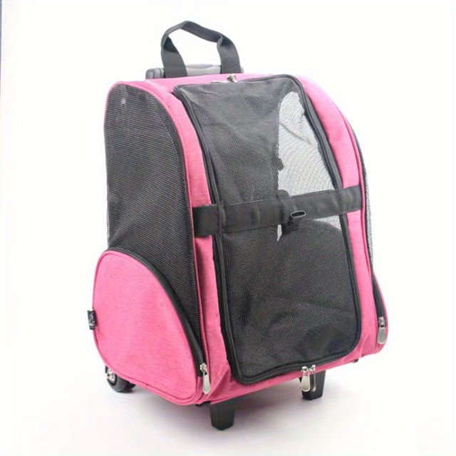 Dog Backpack Pet Travel Carrier With Double Wheels, 3 Different Ways To Carry