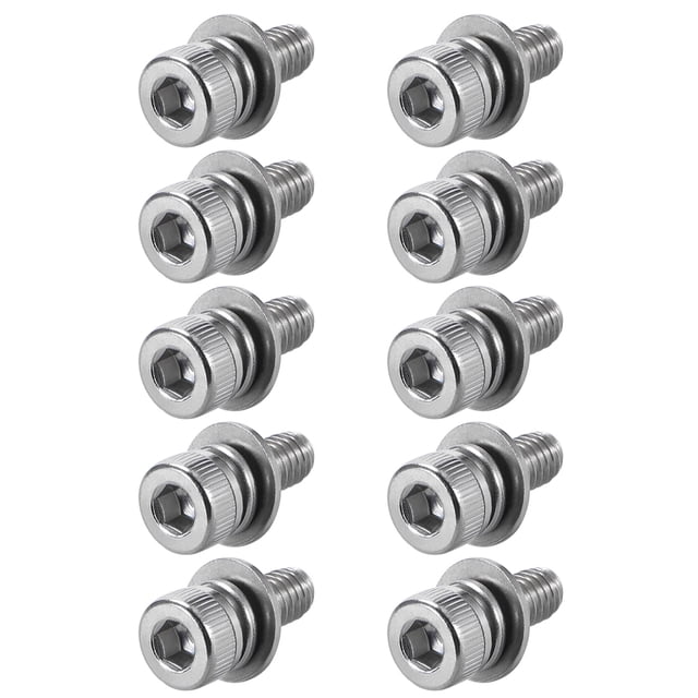 Unique Bargains M4 x 10mm Acier Inoxydable Hexagonal Tête Bouchon Visserie Combiner 10pcs