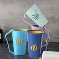 thumbnail image 1 of Sentmoon Mouthwash Cups 1 Toothbrush Cup Holders Shower Water Cup Toothbrush Cup with Handle Mouthwash Cup Toothpaste Travel Toothbrush Practical Storage Cup Plastic Cup Couple Home, 1 of 7