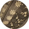 thumbnail image 1 of Ahgly Company Tapis d'Intérieur Ronds Transitionnels Lavables à la Machine, Brun Chocolat, 7 Pieds Rond, 1 of 7