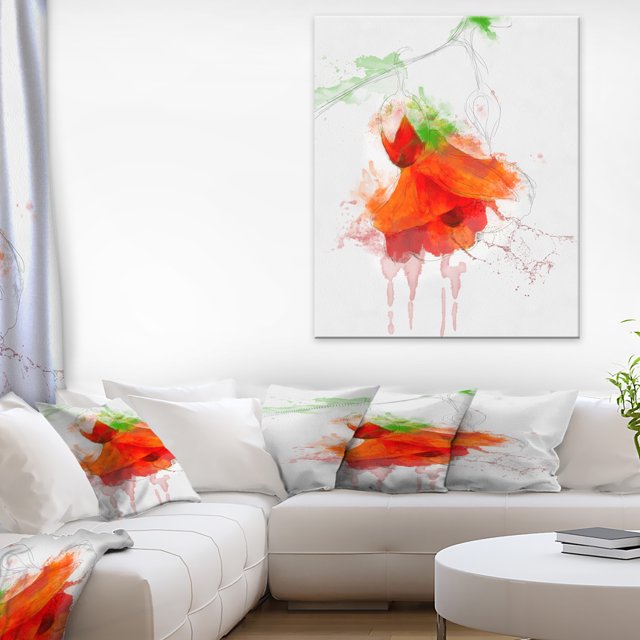 Illustration Aquarelle de Rose Rouge - Impression d'Art Floral sur Toile
