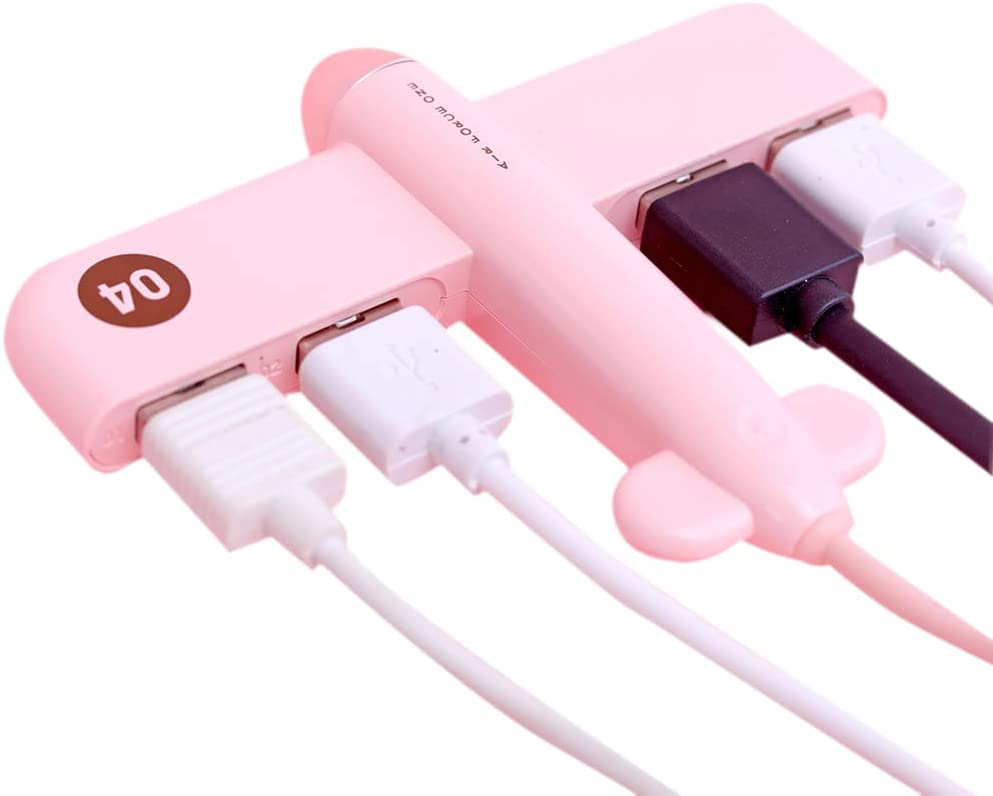 Concentrateur USB Mignon, Mini Concentrateur USB pour PC, Concentrateur USB à 4 Ports, Accessoires de Bureau Intéressants - Rose Blush