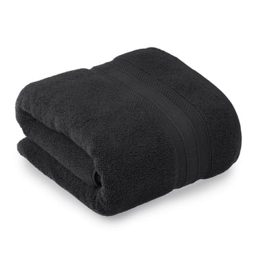hometrends Solid 100% Cotton Bath Sheet, 1 Piece, 550 GSM, Highly Absorbent & Soft Bathsheet, Black