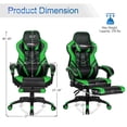 thumbnail image 2 of Gymax Office Computer Desk Chair Gaming Chair Adjustable Swivel w/Footrest Green, 2 of 10
