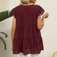 thumbnail image 5 of Timegard Hauts pour Femmes Manches Courtes en Chiffon Blouse Ample Légère Col Rond Été Plage Vacances Hauts, 5 of 5