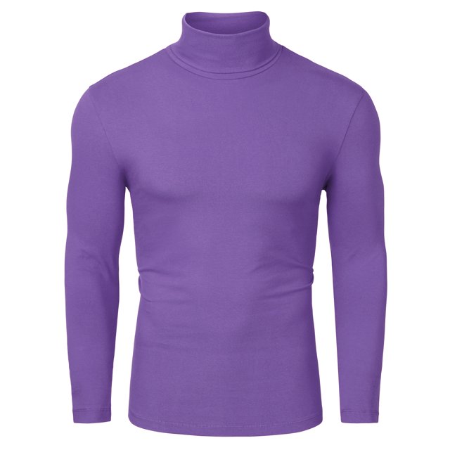 INSPIRE CHIC Men's Pullover Turtle Neck Long Sleeves Stretchy Slim Fit Tops