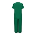 thumbnail image 4 of Grrvtrz Womens Scrubs Set Casual Workwear Drawstring Threaded Pant Legs 2PC, V Neck Stretch Scrub Top & Straight Leg Pants, 4 of 6
