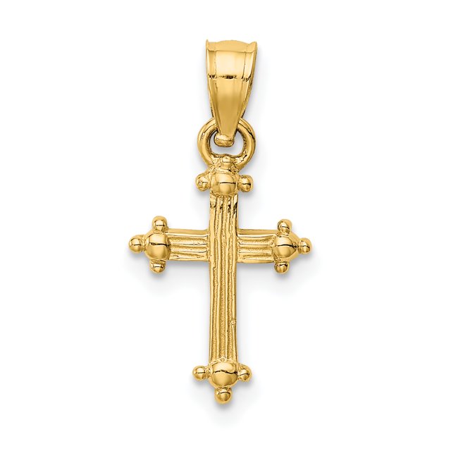 Petit Charme Croix en Or Jaune 14K