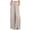 Beige, variant on Yuyuzo Womens Wide Leg Pants Solid Color Elastic Waist Drawstring Casual Long Pants Ladies Loose Breathable Lounge Pants