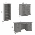 thumbnail image 4 of Bush Furniture Saratoga Executive Desk with File Cabinet and Bookcase Set, Modern Gray, 4 of 7