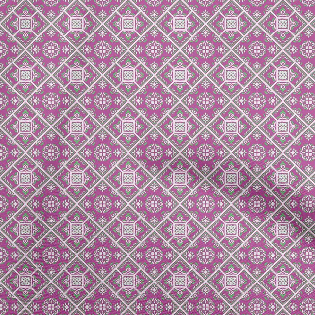 oneOone Tissu en Coton Flex Violet Mosaïque pour Robe Tissu Imprimé au Mètre 40 Pouces de Large