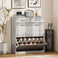 thumbnail image 2 of HOMCOM Armoire d'Entrée avec 2 Tiroirs Basculants pour 12 Paires de Chaussures Gris, 2 of 10