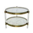 thumbnail image 1 of Table d'appoint Funke en argent avec verre trempé, acrylique et acier, 1 of 3