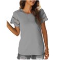 thumbnail image 1 of Birdeem T-Shirt Mode Décontracté pour Femmes, Manches Courtes, Couleur Unie, Blouse, 1 of 6