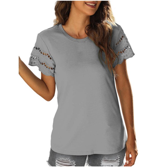 Birdeem T-Shirt Mode Décontracté pour Femmes, Manches Courtes, Couleur Unie, Blouse
