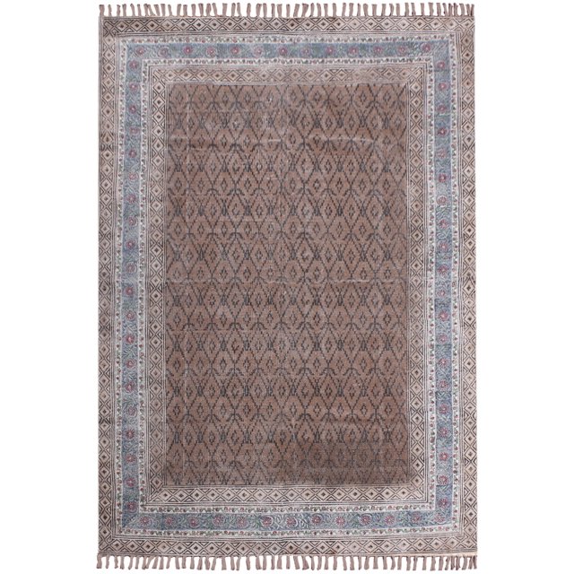 Casavani Geometric Eco friendly Outdoor Mat, Brown 6x9 feet