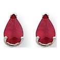 thumbnail image 1 of Boucles d'Oreilles en Or Blanc 14K Rubis, 1 of 2