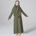 thumbnail image 3 of MEZZALL Robe pour Filles à Manches Longues Robe de Prière Hijab pour Enfants Filles Abaya Classique Robe d'Été pour Tout-Petits, Vert, 7-8 Ans, 3 of 5